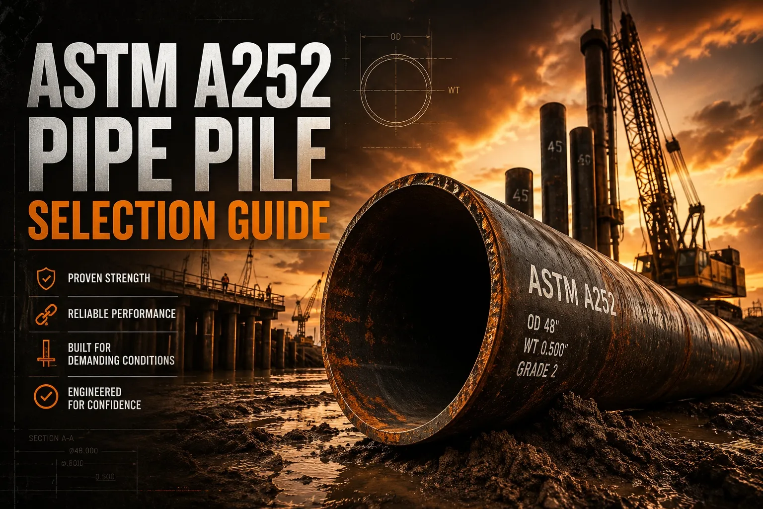 ASTM A252 ، كومة أنابيب ASTM A252 ، كومة أنابيب فولاذية