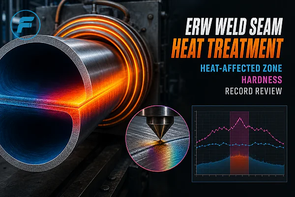 ERW weld heat treatment,ERW HAZ hardness,HFW seam quality,ERW records