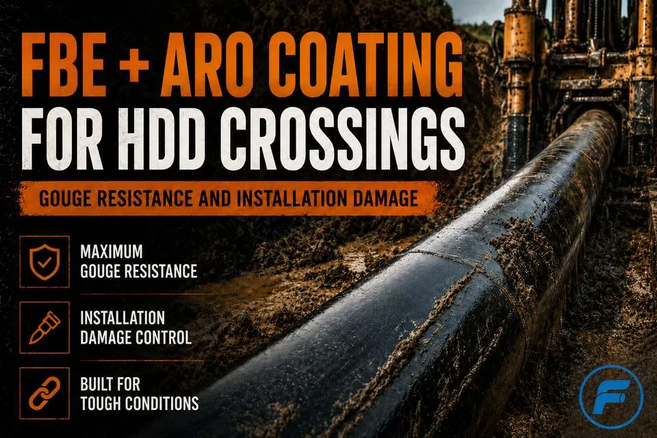 FBE ARO coating,HDD crossing pipe,abrasion resistant overcoat,gouge resistance