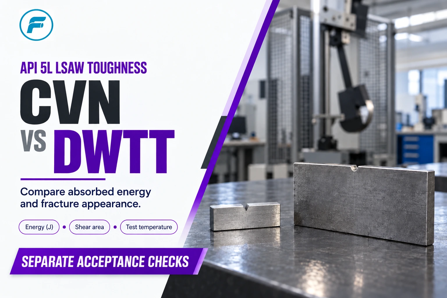 CVN vs DWTT,API 5L LSAW impact testing,LSAW Charpy test,LSAW DWTT requirements
