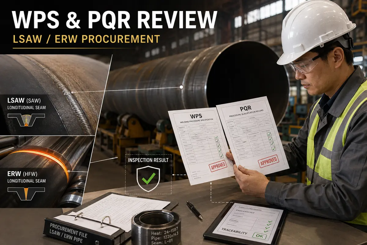 WPS و PQR ، تأهيل إجراءات اللحام ، لحام أنابيب LSAW ، لحام أنابيب ERW