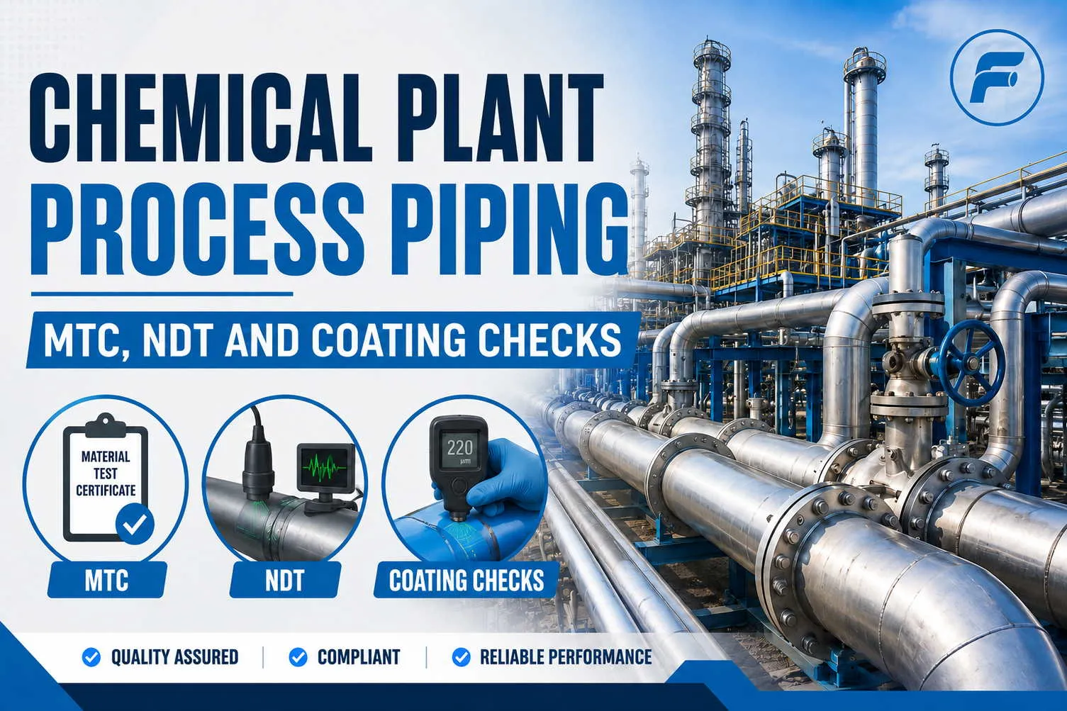 أنابيب عملية المصنع الكيميائي: MTC ، NDT وفحص الطلاء
