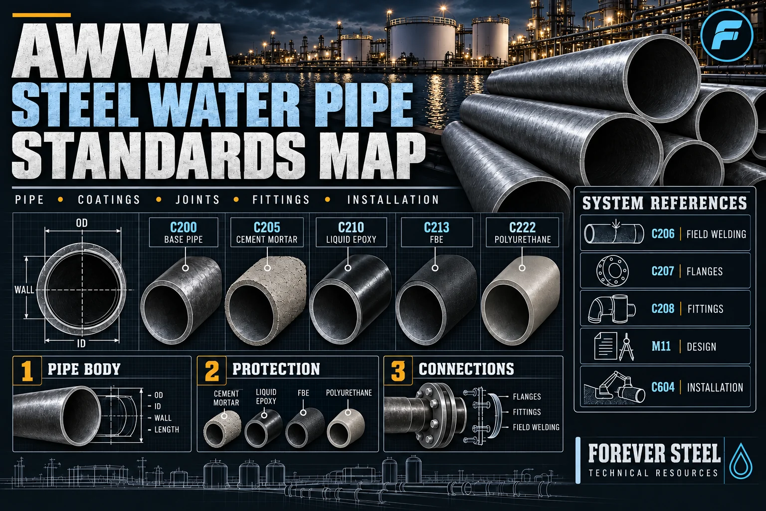 AWWA Steel Water Pipe Standards Map