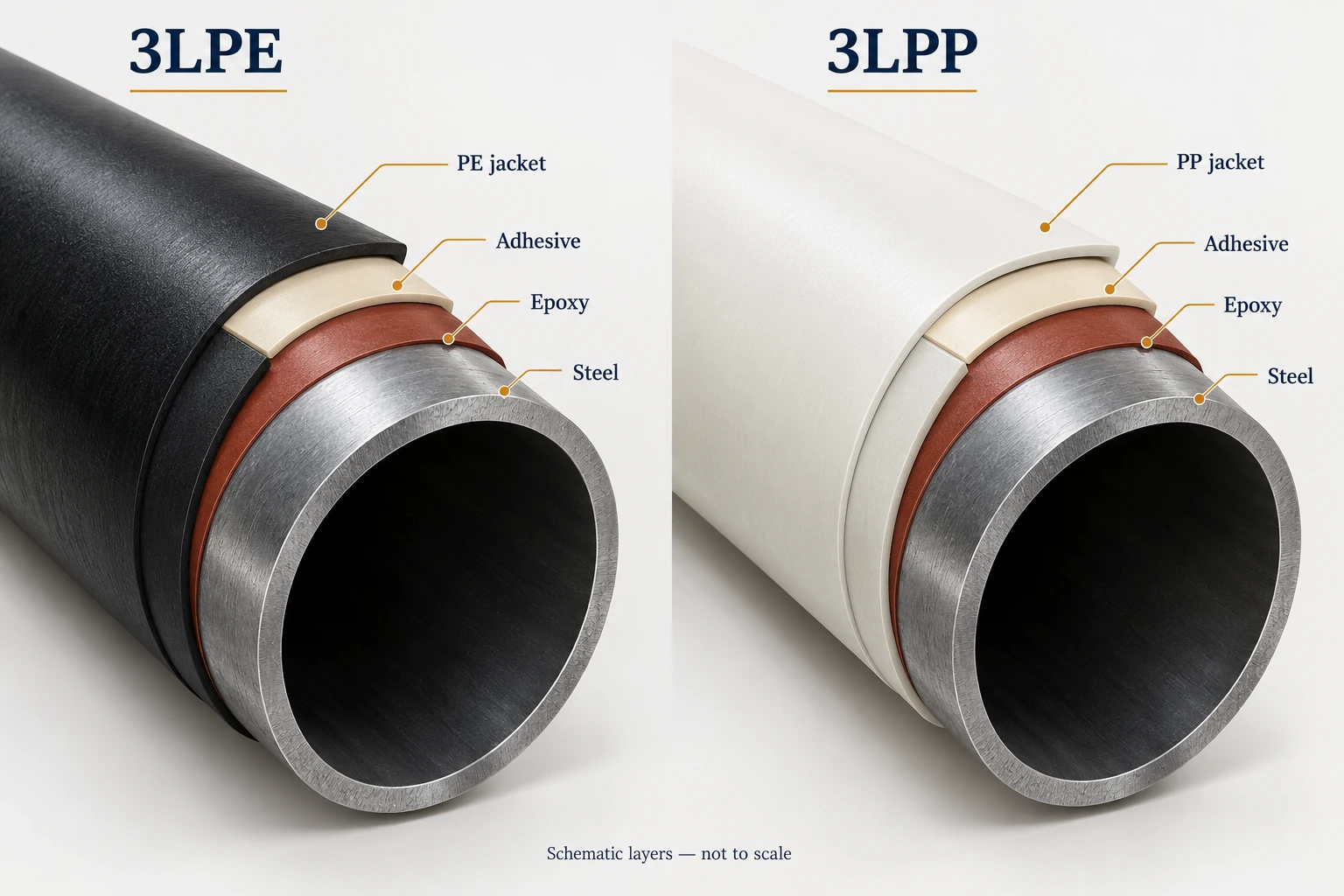 3LPE vs 3LPP,3LPP coated steel pipe,pipeline coating selection