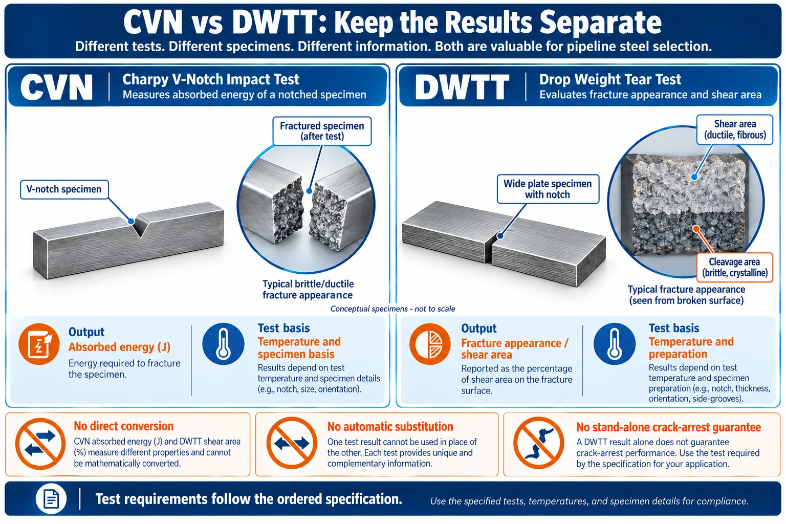 CVN vs DWTT,API 5L LSAW impact testing,LSAW Charpy test,LSAW DWTT requirements