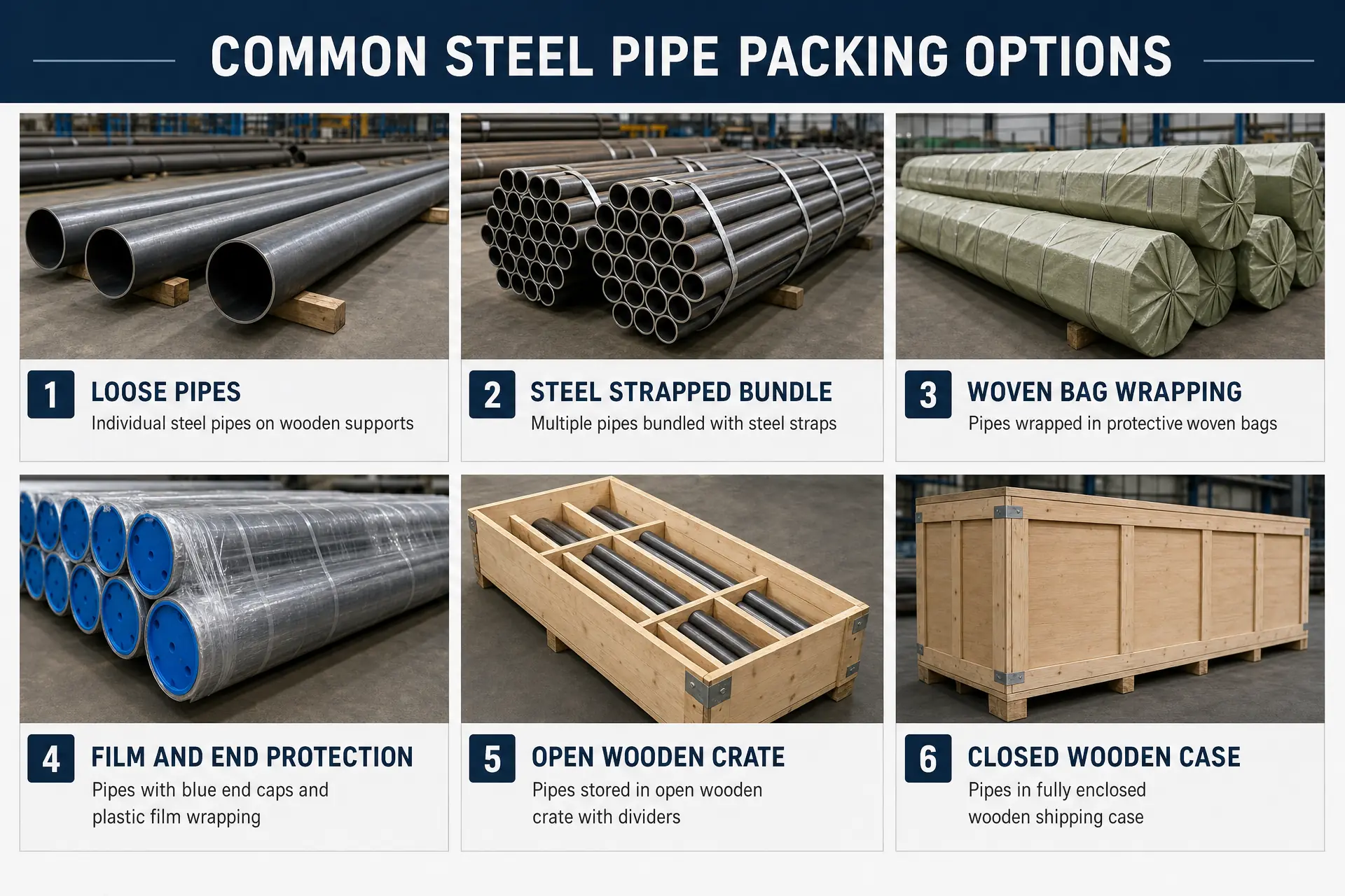 steel pipe export packing,pipe bundle marking,steel pipe rust prevention,sea freight pipe protection