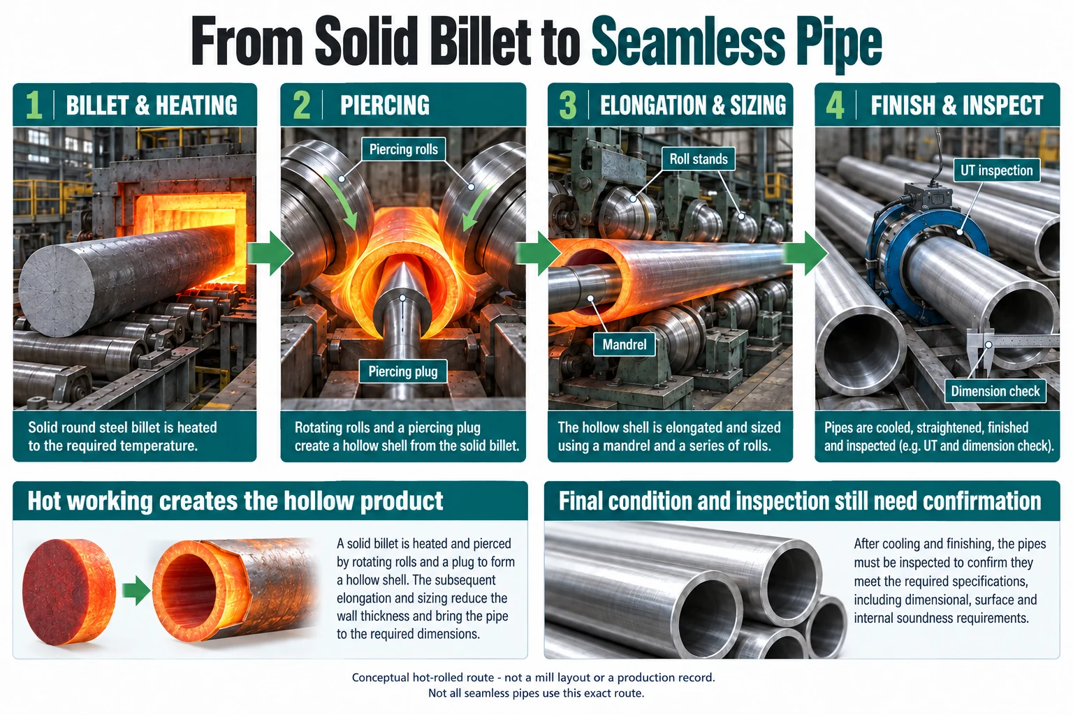 seamless steel pipe manufacturing process,rotary piercing,cold drawn seamless pipe