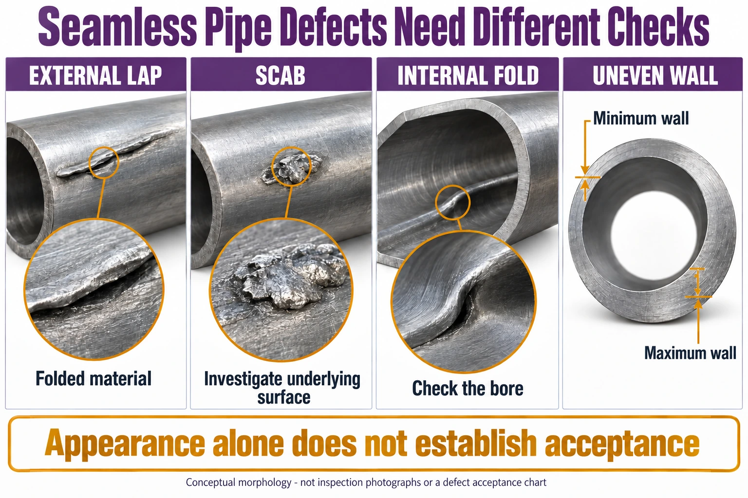 seamless pipe defects,seamless pipe inspection,seamless pipe NDT,wall thickness variation