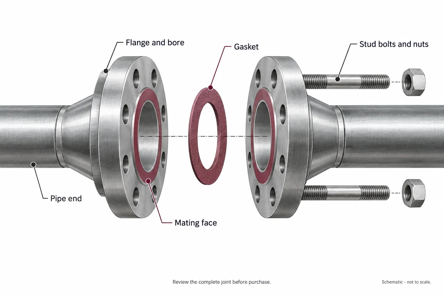 اختيار شفة الأنابيب ، أنواع شفة ، فئة شفة ، رقبة لحام مقابل الانزلاق ، ASME B16 ، 5 ، EN 1092-1
